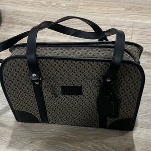 Joy Mangano Black and Tan Patterned Briefcase